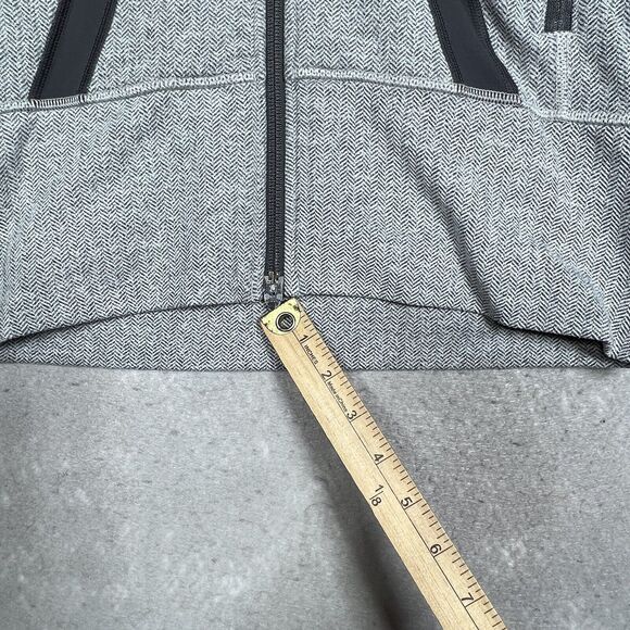 Lululemon Sweatshirt Womens Size 6 Ghost Herringbone Brushed Stride Jacket - Picture 13 of 13